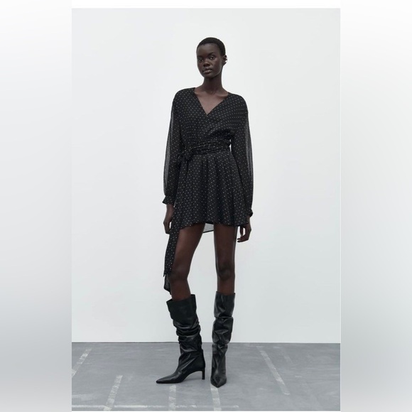 ZARA ~ Rhinstone Mini Dress w/ Belt - Picture 10 of 10